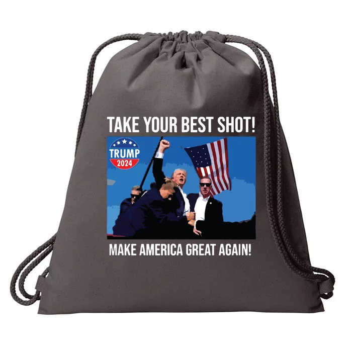 Trump Shot Donald Trump Make America Great Again Trump Mug Shot Drawstring Bag