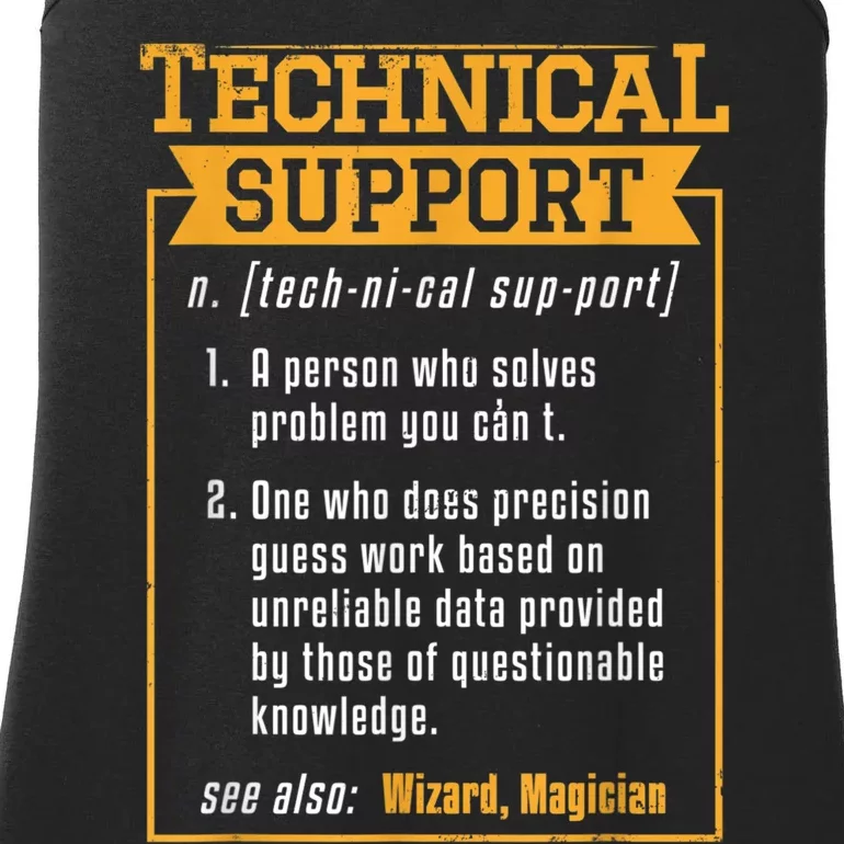 Tech Support Definition Funny Computer Geek Ladies Essential Tank