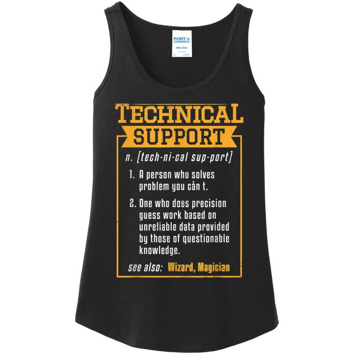 Tech Support Definition Funny Computer Geek Ladies Essential Tank