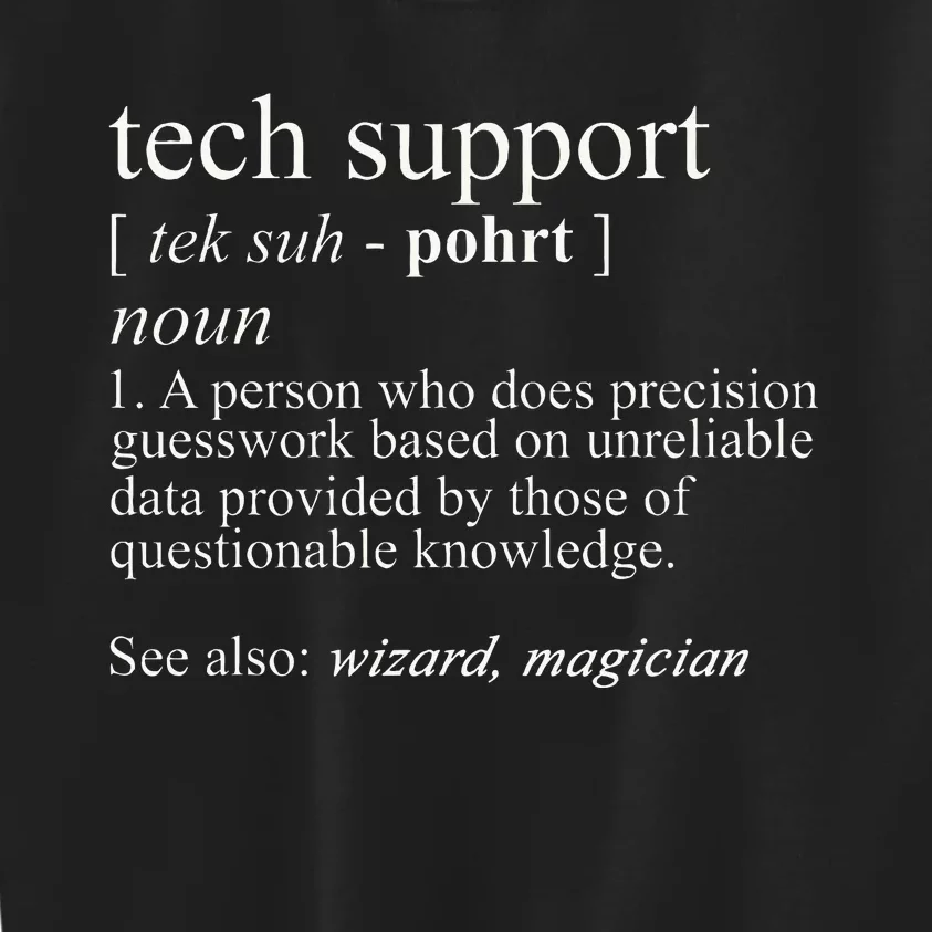 Tech Support Definition Funny Cute Computer Kids Sweatshirt