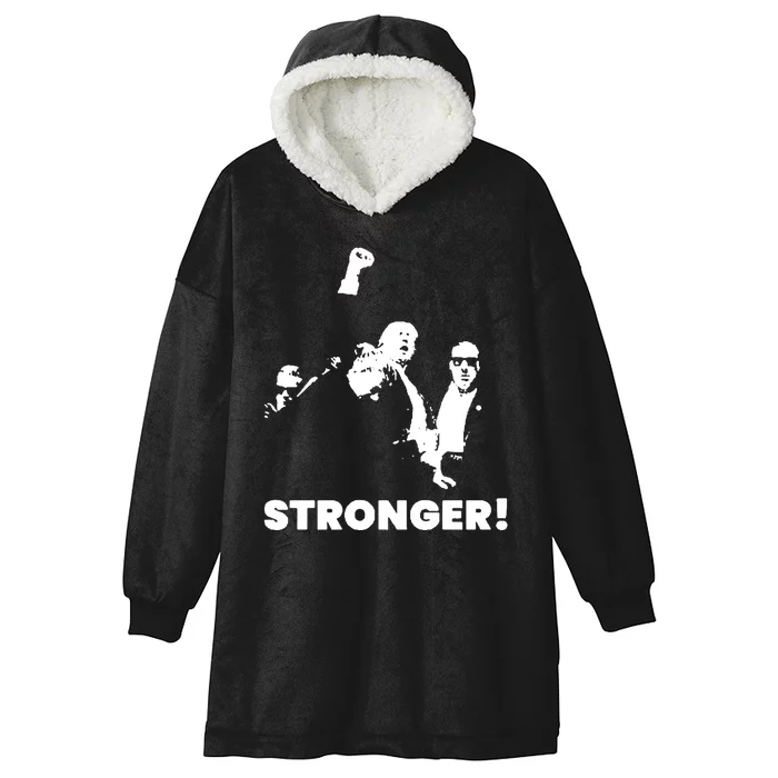 Trump Shot Donald Trump Stronger Hooded Wearable Blanket