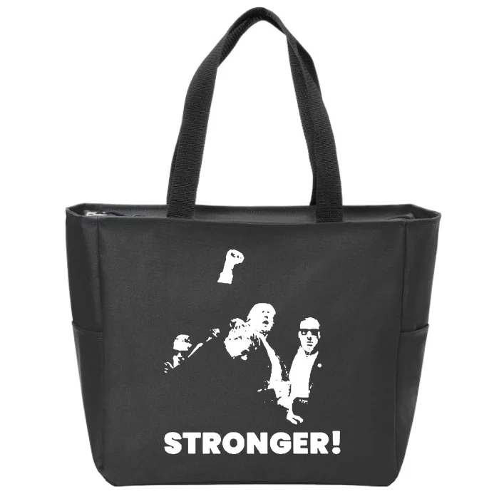 Trump Shot Donald Trump Stronger Zip Tote Bag