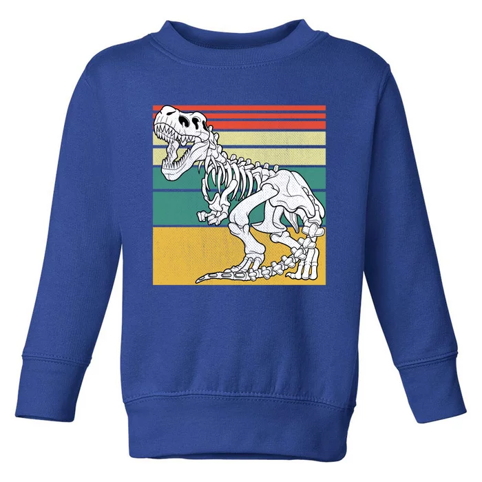 TRex Skeleton Dinosaur Retro Sunset Funny TRex Great Gift Toddler Sweatshirt