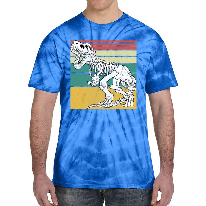 TRex Skeleton Dinosaur Retro Sunset Funny TRex Great Gift Tie-Dye T-Shirt