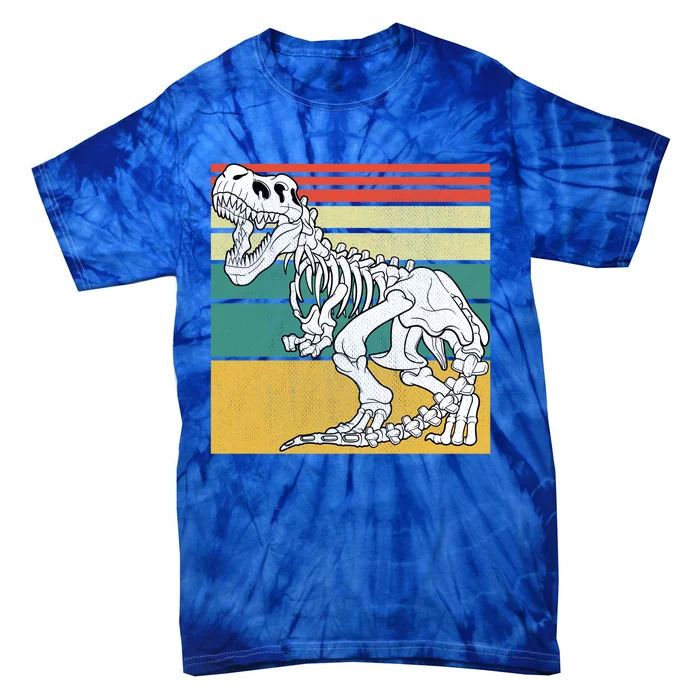 TRex Skeleton Dinosaur Retro Sunset Funny TRex Great Gift Tie-Dye T-Shirt