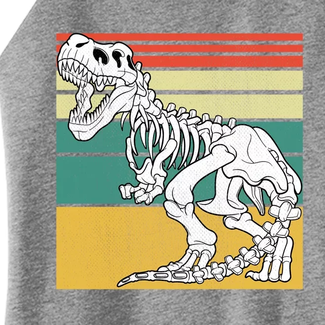 TRex Skeleton Dinosaur Retro Sunset Funny TRex Great Gift Women’s Perfect Tri Rocker Tank