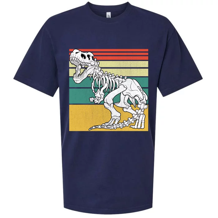 TRex Skeleton Dinosaur Retro Sunset Funny TRex Great Gift Sueded Cloud Jersey T-Shirt