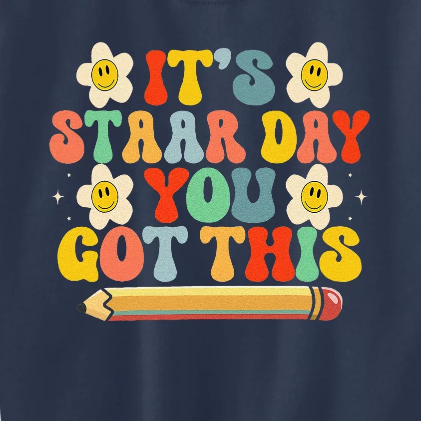 Test Staar Day You Got This Teacher Retro Groovy Testing Day Kids Sweatshirt