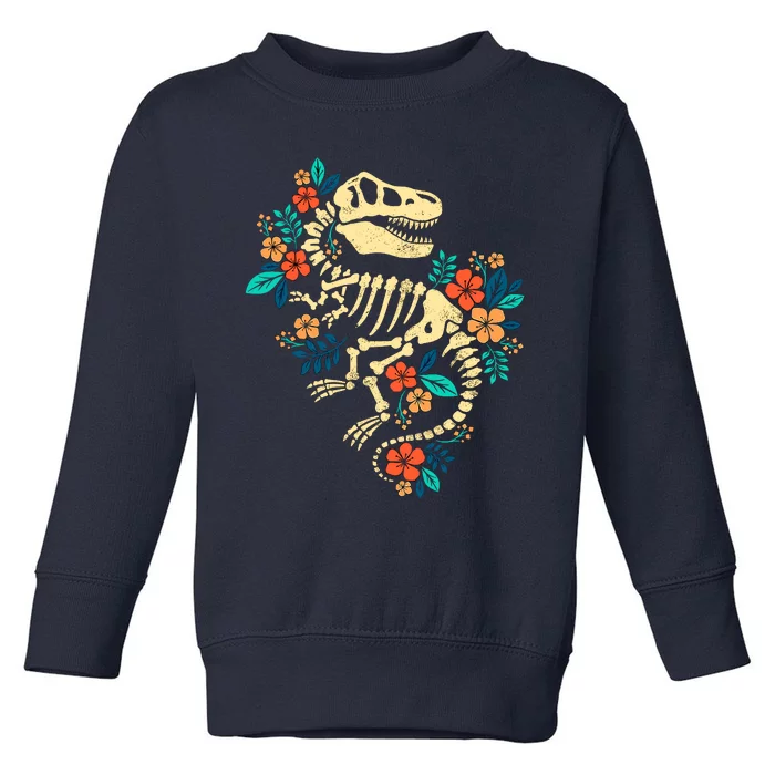 Trex Skeleton Dino Bones Paleontologist Fossil Dinosaur Toddler Sweatshirt