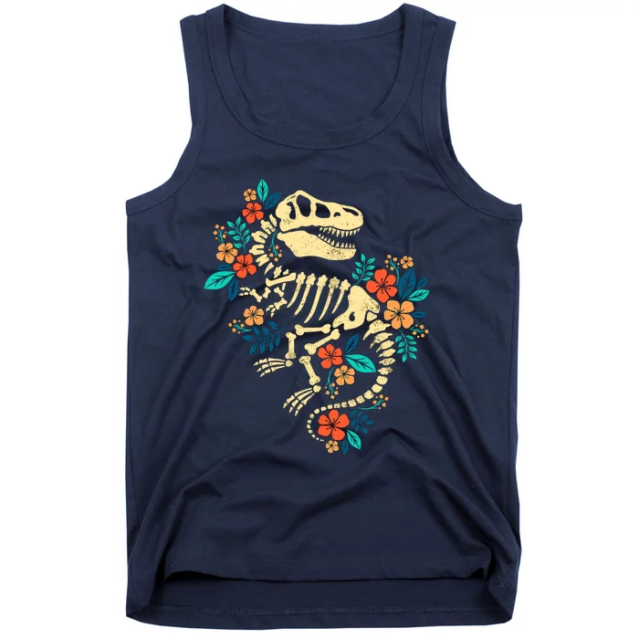 Trex Skeleton Dino Bones Paleontologist Fossil Dinosaur Tank Top