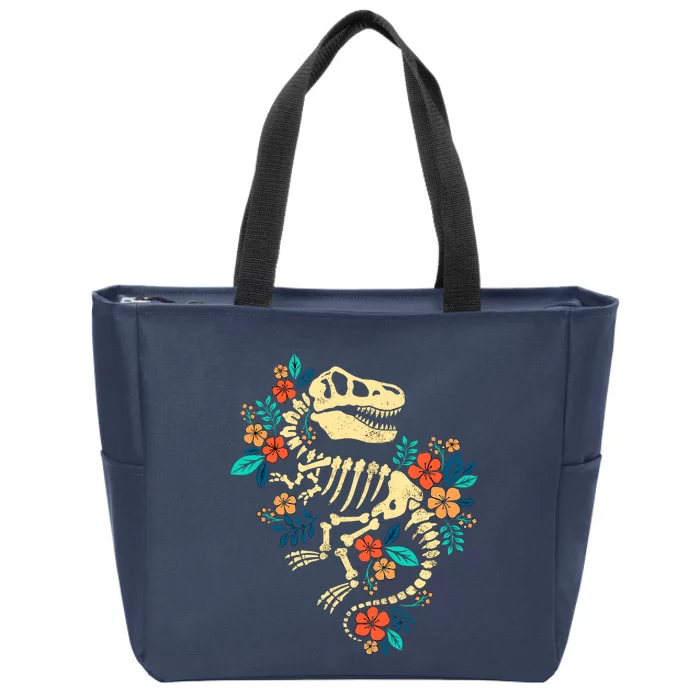 Trex Skeleton Dino Bones Paleontologist Fossil Dinosaur Zip Tote Bag