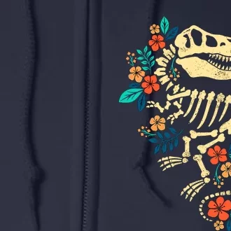 Trex Skeleton Dino Bones Paleontologist Fossil Dinosaur Full Zip Hoodie