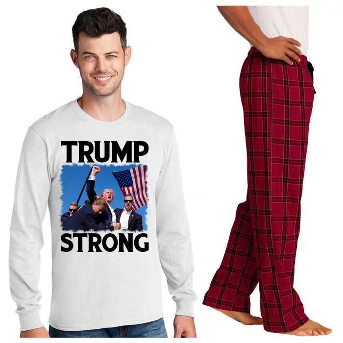 Trump Strong Donald Trump 2024 Usa Election Voting Long Sleeve Pajama Set