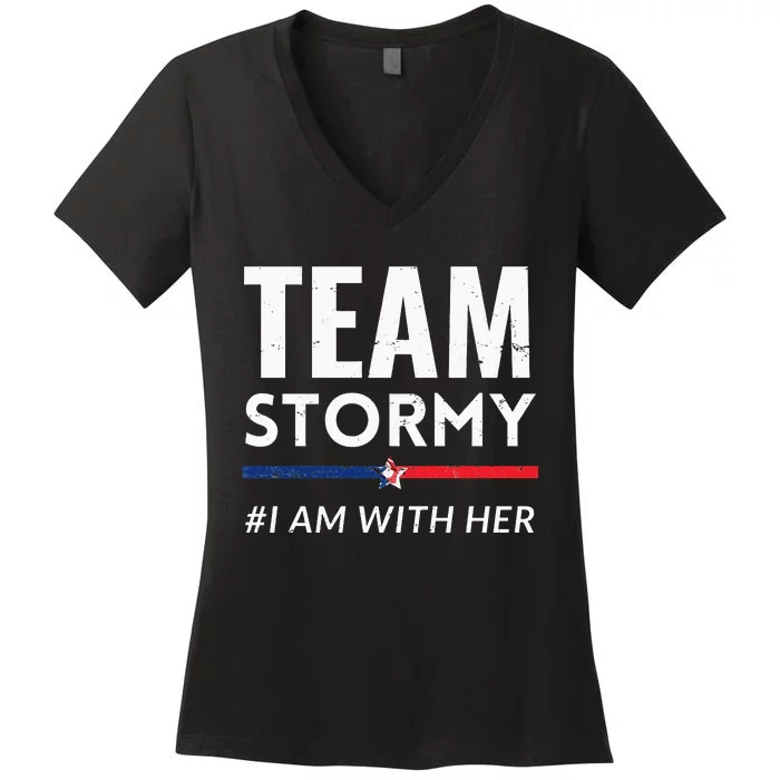 team stormystormy danielsi am with herteam stormy Women's V-Neck T-Shirt