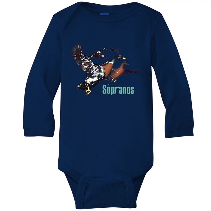 The Sopranos Ducks Dr Melfi Do You Feel Depressed Baby Long Sleeve Bodysuit