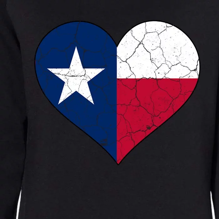 Texas Strong Distressed Heart Womens California Wash Sweatshirt