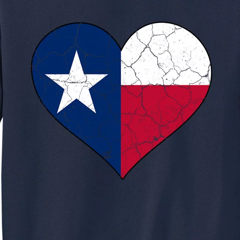 Texas Strong Distressed Heart Tall Sweatshirt