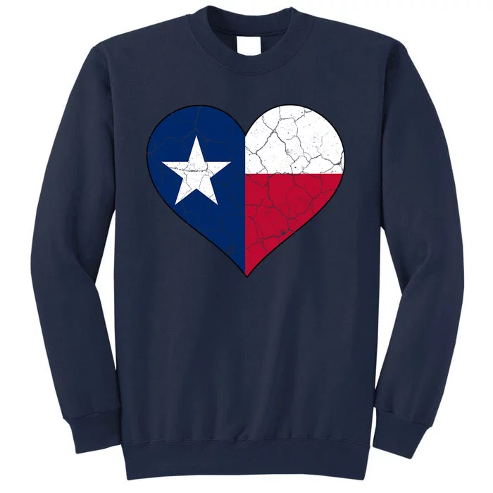 Texas Strong Distressed Heart Tall Sweatshirt