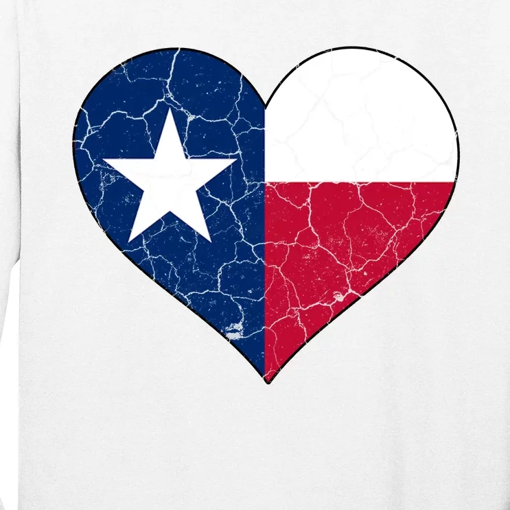 Texas Strong Distressed Heart Long Sleeve Shirt