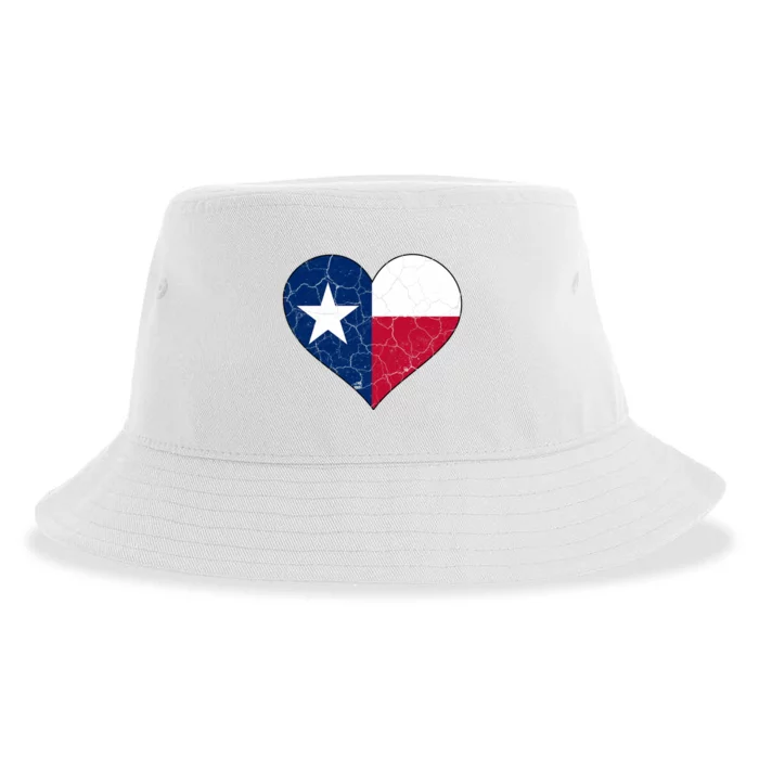 Texas Strong Distressed Heart Sustainable Bucket Hat