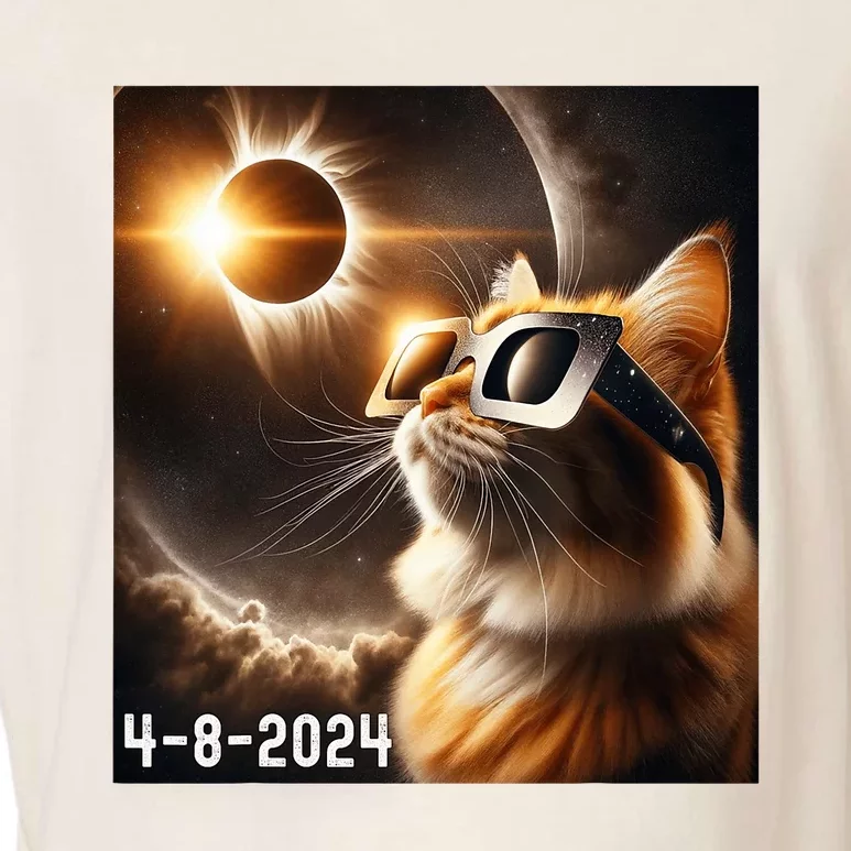 Total Solar Eclipse 2024 Cat Wearing Solar Eclipse Glasses Garment-Dyed Women's Muscle Tee