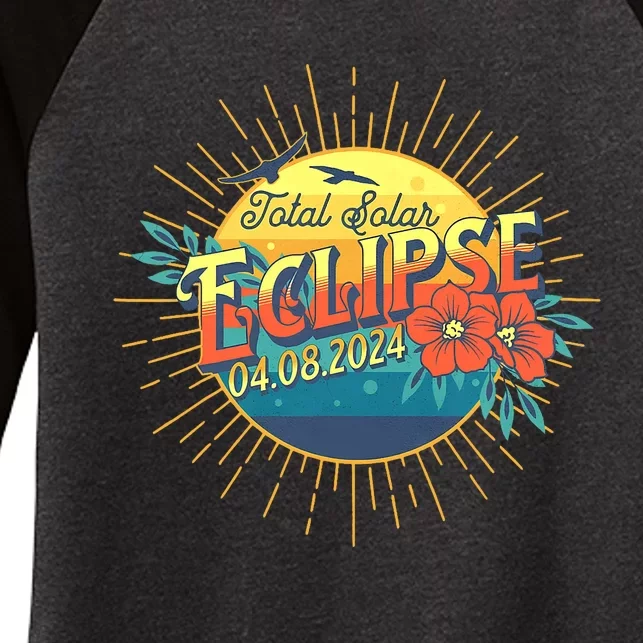 Total Solar Eclipse April 8 2024 Totality Astronomy Women's Tri-Blend 3/4-Sleeve Raglan Shirt