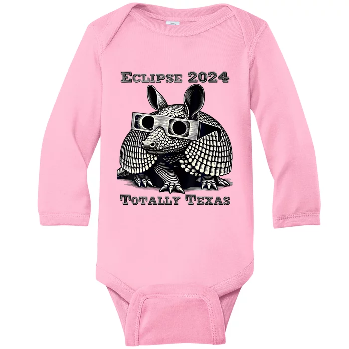 Total Solar Eclipse 2024 Totally Texas Baby Long Sleeve Bodysuit