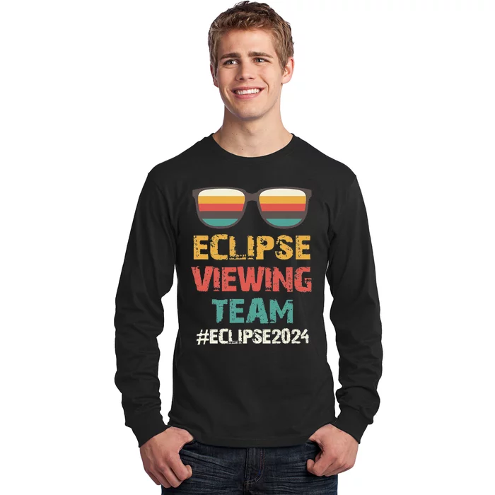 Total Solar Eclipse Viewing Team 2024 Vintage Sunglasses Long Sleeve Shirt