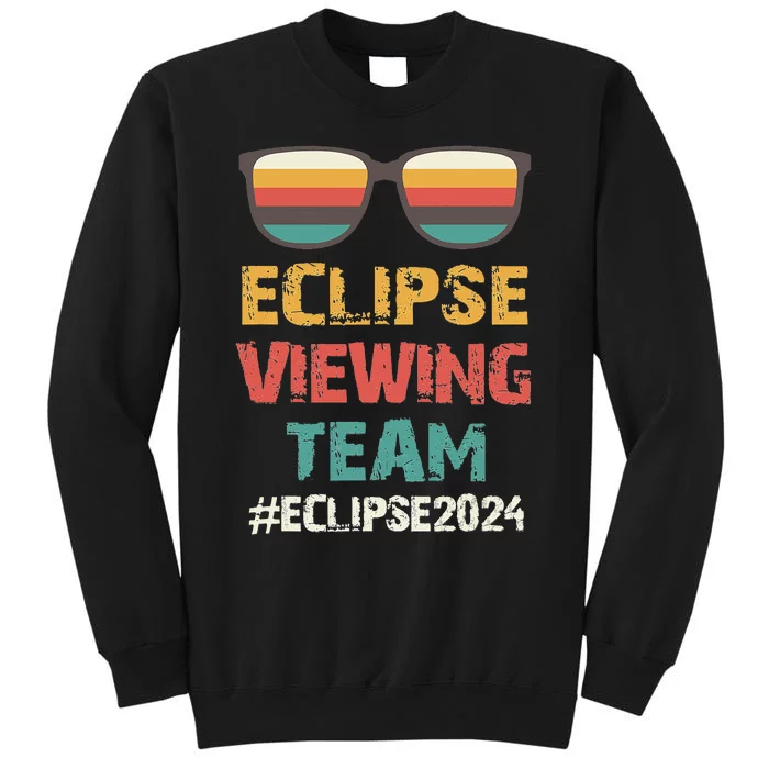 Total Solar Eclipse Viewing Team 2024 Vintage Sunglasses Tall Sweatshirt