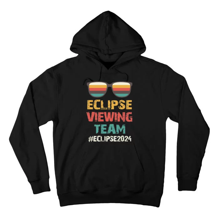 Total Solar Eclipse Viewing Team 2024 Vintage Sunglasses Tall Hoodie