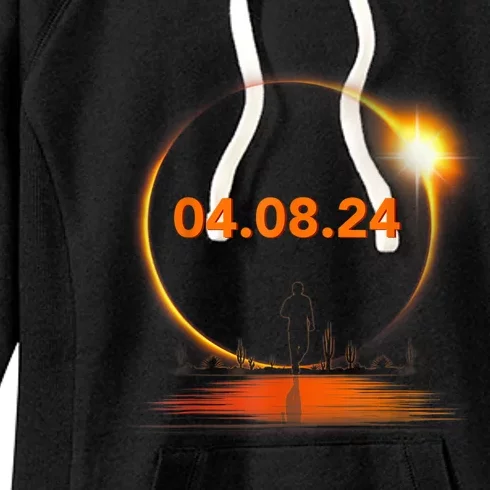 Total Solar Eclipse 2024 USA April 8 2024 Women's Fleece Hoodie