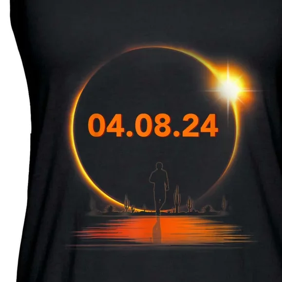 Total Solar Eclipse 2024 USA April 8 2024 Ladies Essential Flowy Tank