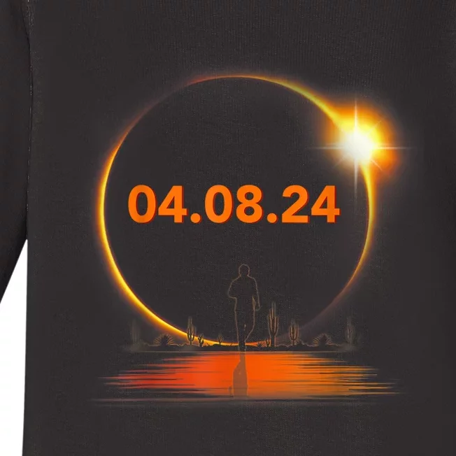 Total Solar Eclipse 2024 USA April 8 2024 Baby Long Sleeve Bodysuit