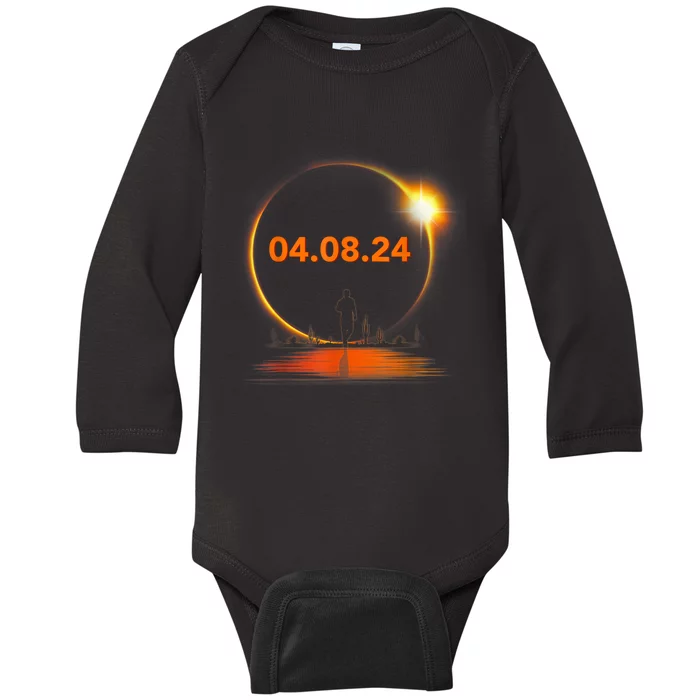 Total Solar Eclipse 2024 USA April 8 2024 Baby Long Sleeve Bodysuit