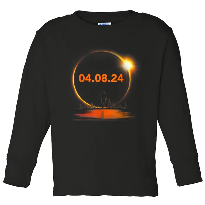 Total Solar Eclipse 2024 USA April 8 2024 Toddler Long Sleeve Shirt