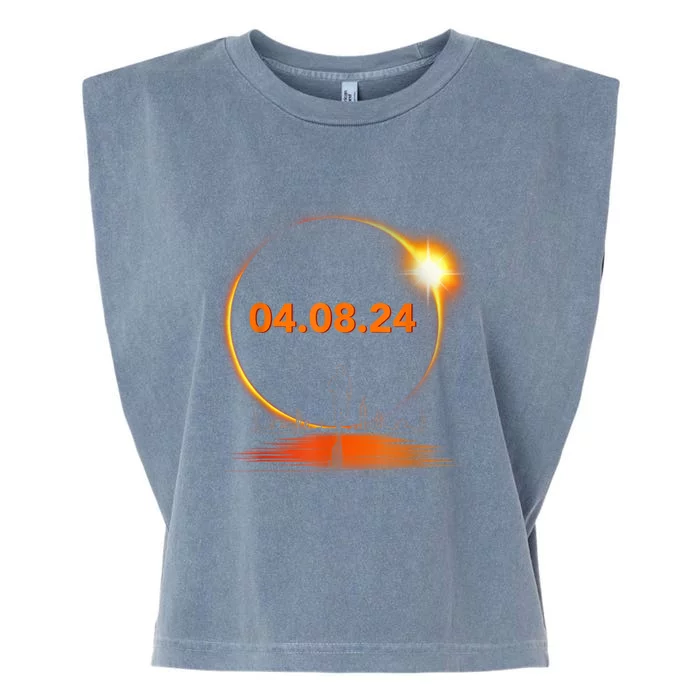 Total Solar Eclipse 2024 USA April 8 2024 Garment-Dyed Women's Muscle Tee