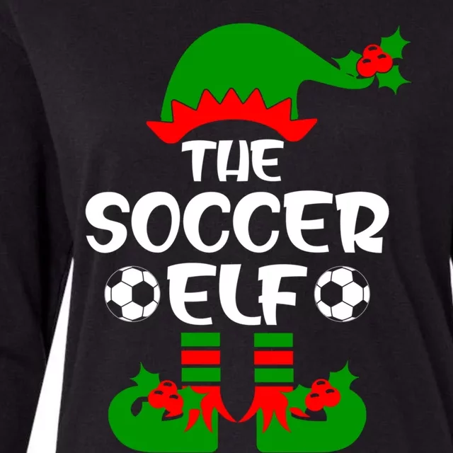 The Soccer Elf Christmas Squad Xmas Soccer Team Player Great Gift Womens Cotton Relaxed Long Sleeve T-Shirt