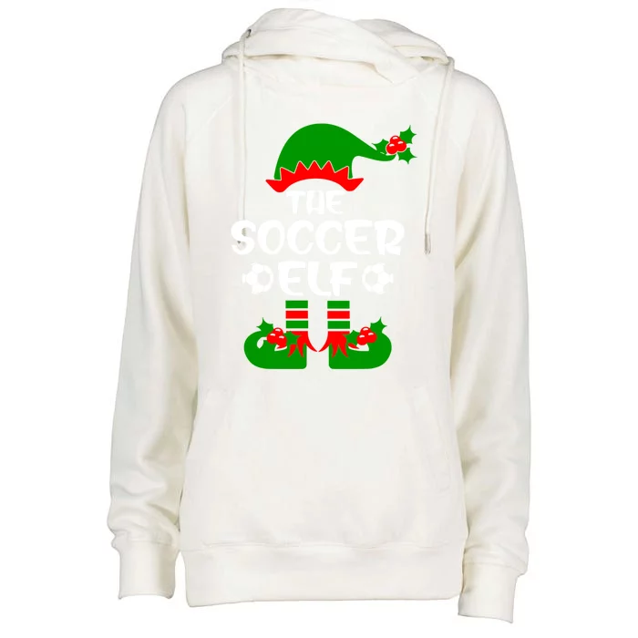 The Soccer Elf Christmas Squad Xmas Soccer Team Player Great Gift Womens Funnel Neck Pullover Hood