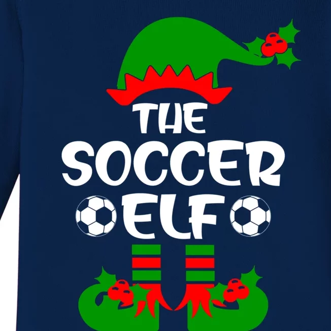 The Soccer Elf Christmas Squad Xmas Soccer Team Player Great Gift Baby Long Sleeve Bodysuit