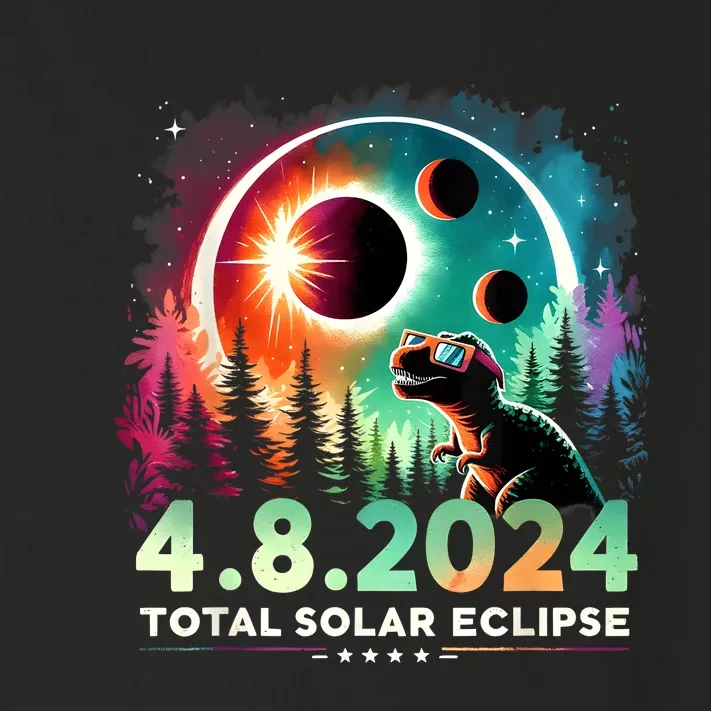 Total Solar Eclipse Funny Dinosaur Wearing Glasses Toddler Long Sleeve Shirt