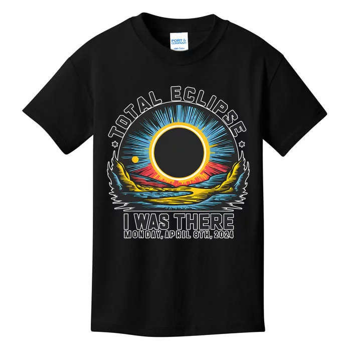 Total Solar Eclipse I Was There Monday April 8th 2024 Kids T-Shirt