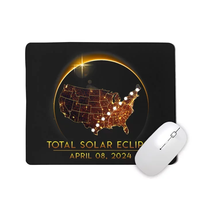 Total Solar Eclipse April 8 2024 America Map Totality Mousepad