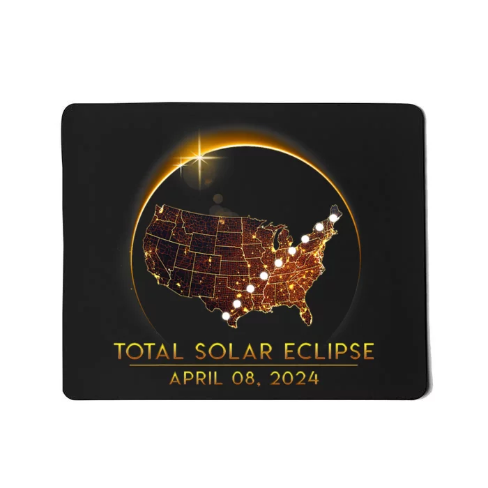 Total Solar Eclipse April 8 2024 America Map Totality Mousepad