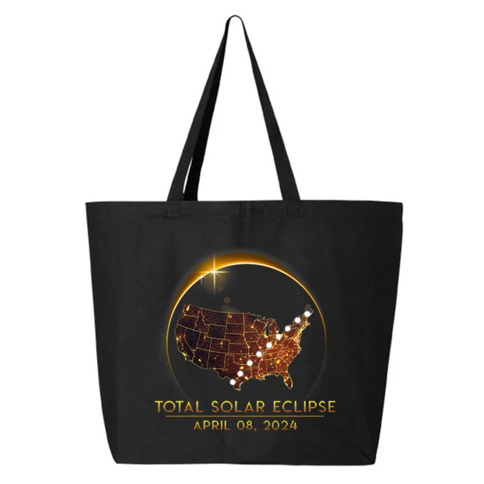 Total Solar Eclipse April 8 2024 America Map Totality 25L Jumbo Tote