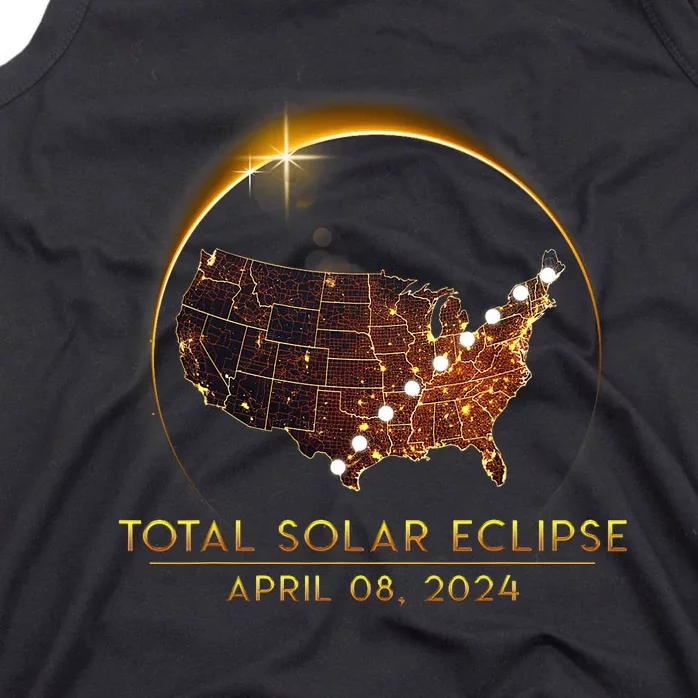 Total Solar Eclipse April 8 2024 America Map Totality Tank Top