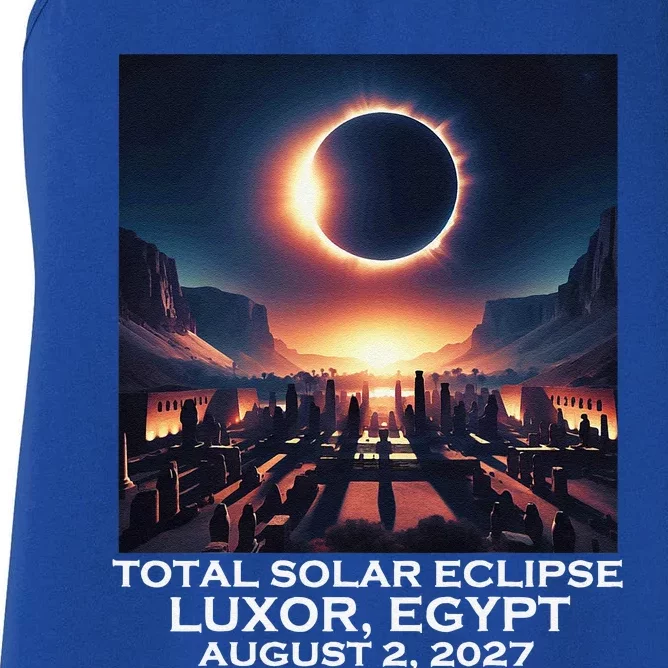 Total Solar Eclipse Luxor Egypt 2027 Ancient Pharaohs Women's Racerback Tank