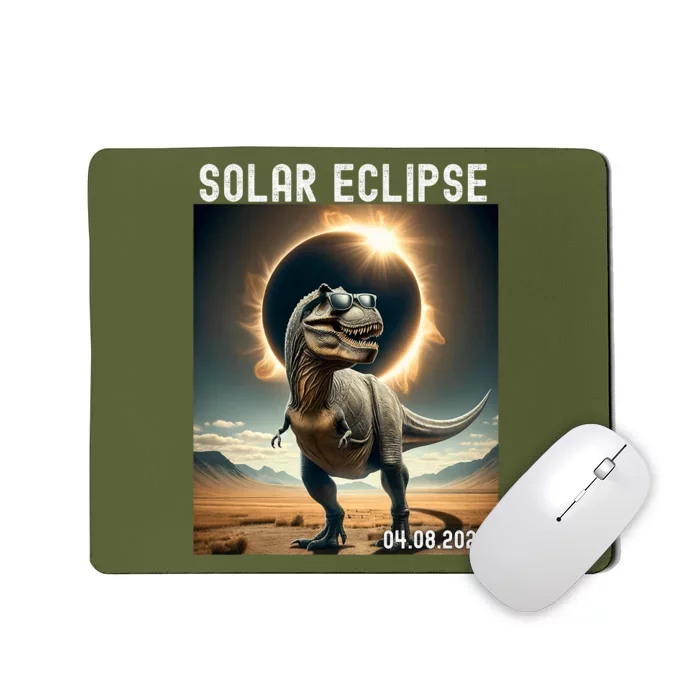 Total Solar Eclipse Trex Dinosaur April 8 2024 Mousepad