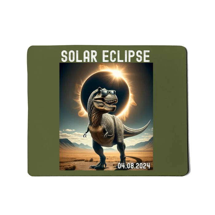 Total Solar Eclipse Trex Dinosaur April 8 2024 Mousepad