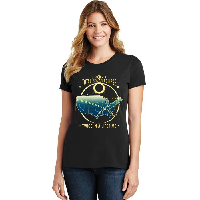 Total Solar Eclipse Twice In A Lifetime 2024 Women's T-Shirt