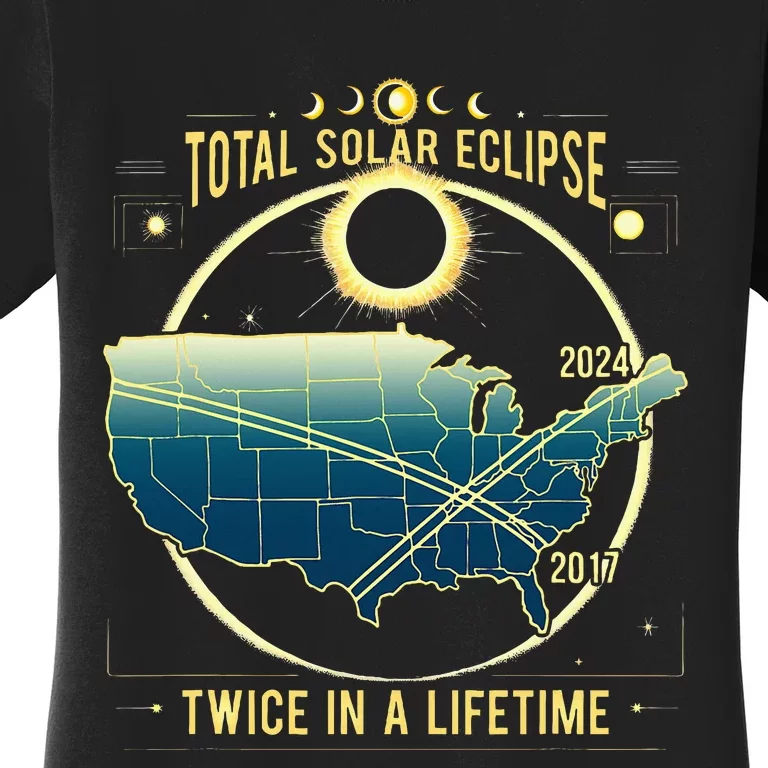 Total Solar Eclipse Twice In A Lifetime 2024 Women's T-Shirt